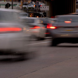 Cars blurred in traffic