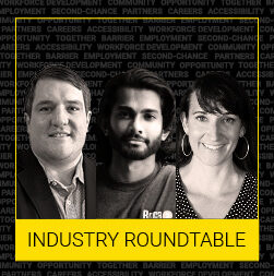 Workforce Development Roundtable with photos of Quentin Taraszewski, Amar Mukunda, and Lauren Polczynski