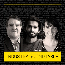 Workforce Development Roundtable with photos of Quentin Taraszewski, Amar Mukunda, and Lauren Polczynski