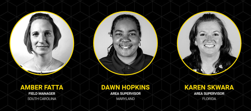 Amber Fatta, Dawn Hopkins, and Karen Skwara headshots