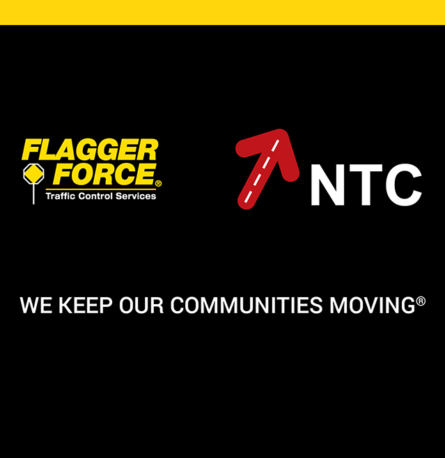 Flagger Force and NTC Traffic Control's logos.