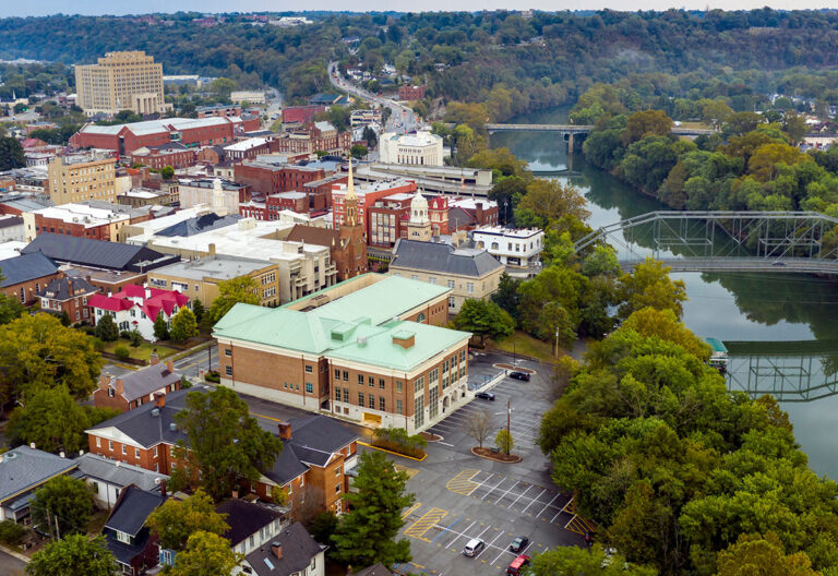 Overhead view of a city in Kentucky